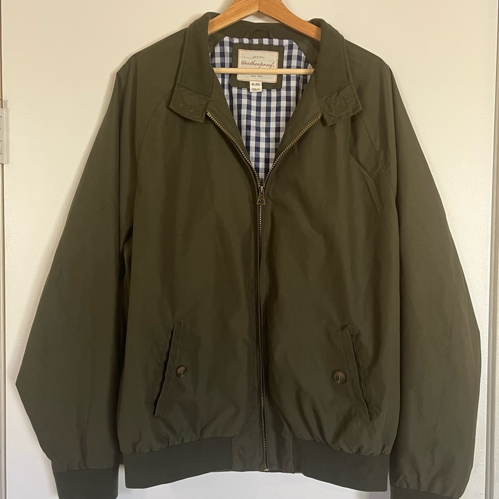 Weatherproof Vintage Olive Bomber Jacket XL Mens Unisex Oversized
